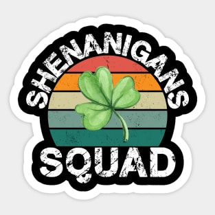 Shenanigans Squad Shamrocks Irish Funny St Patricks Day Sticker